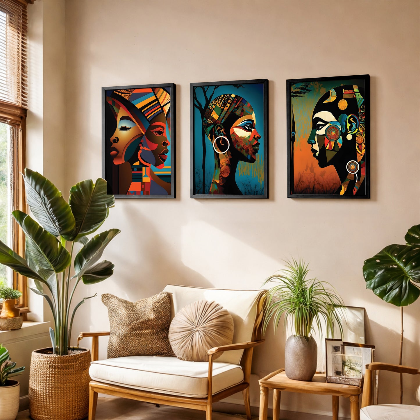 African Essence Trio Wall Frame Set of 2