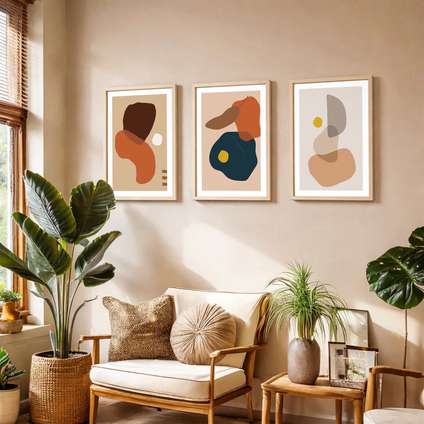 Modern Abstract Wall Frames Set of 3