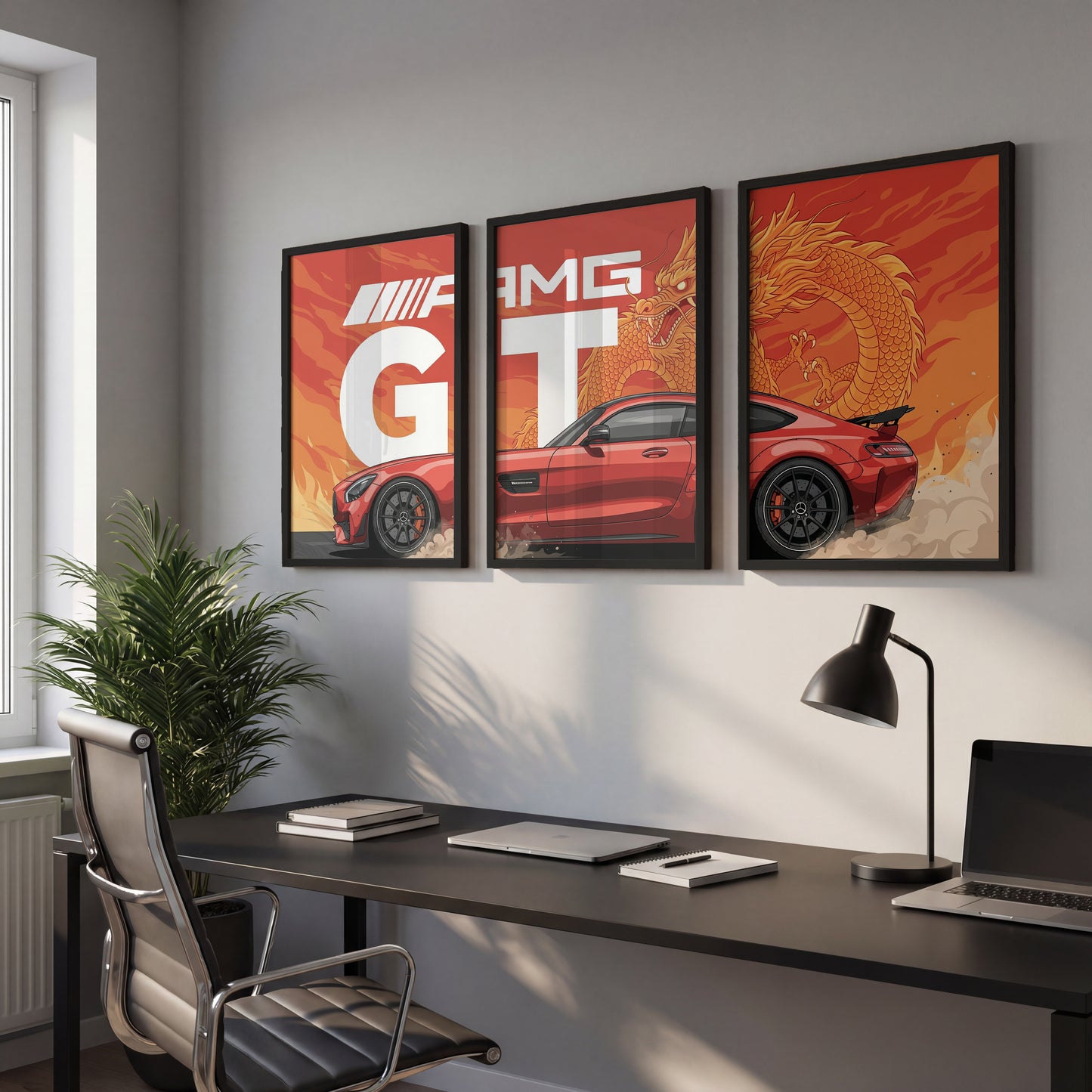 AMG GT Dragon Wall Frame Set of 3