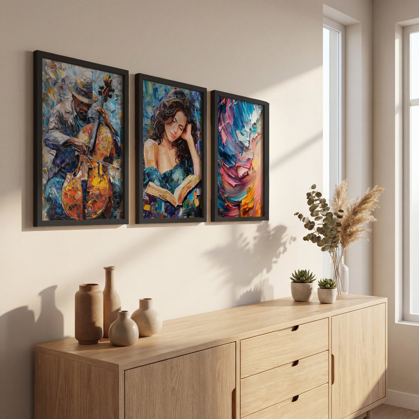 Vibrant Expressionist Wall Art Set of 3