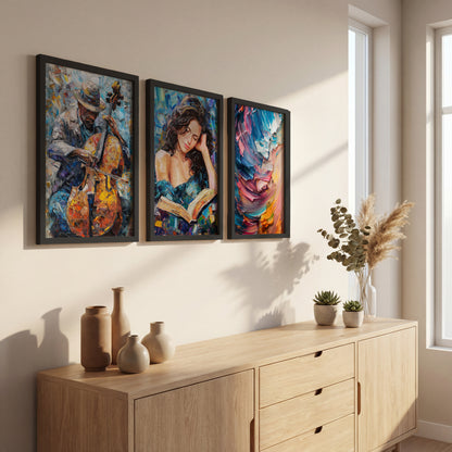 Vibrant Expressionist Wall Art Set of 3