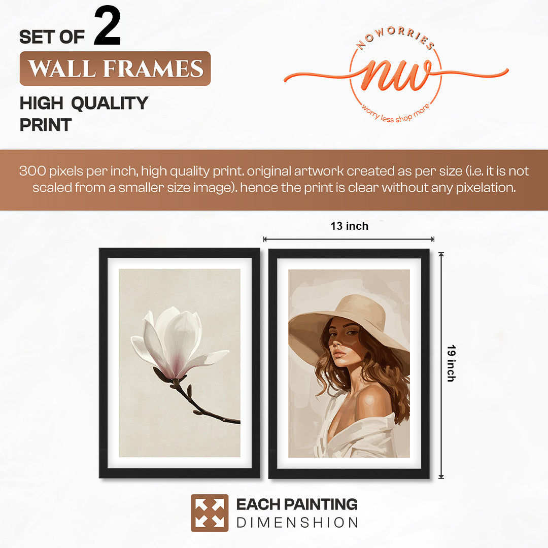 Magnolia & Portrait Wall Art Set