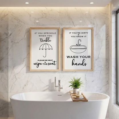 Wash Your Hands Wall Art Set of 2