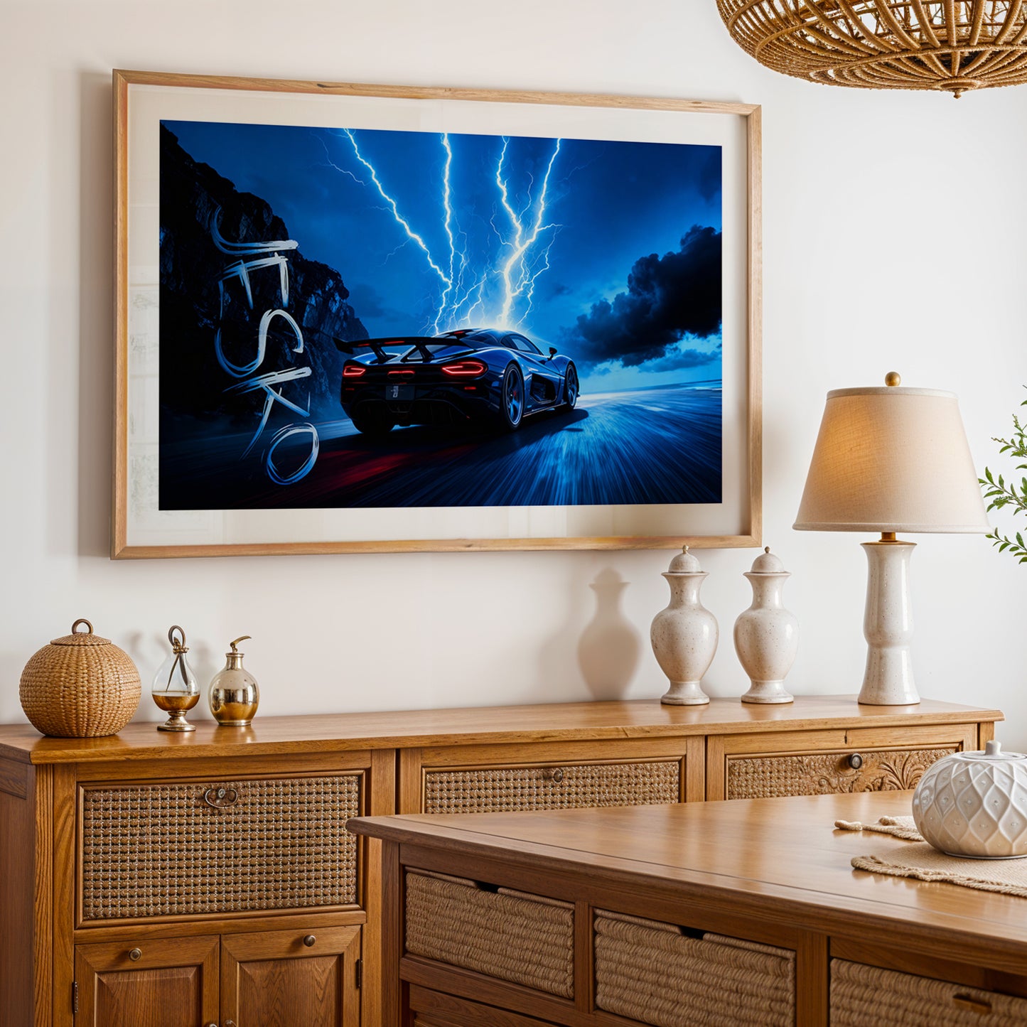 Jesko Hypercar Night Run Wall Decor