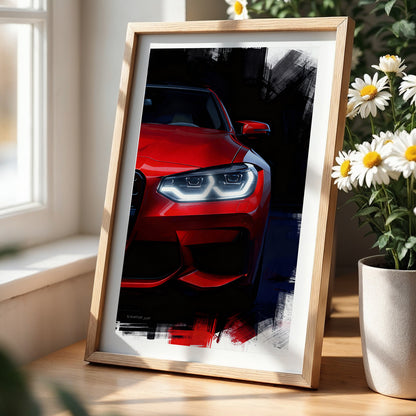 Neon Drift Car Wall Frame Set