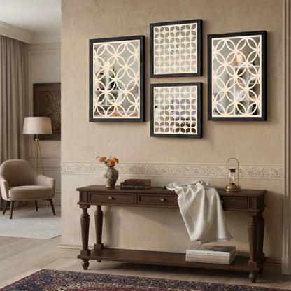 Circular Pattern Mirror Set of 4