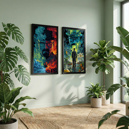 Blue Crystal Wall Art Set of 2