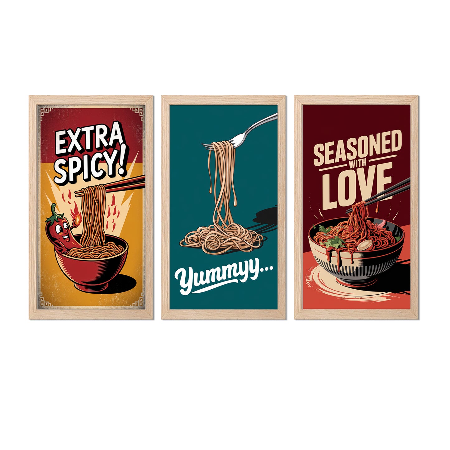 Spicy Noodle Trio Wall Frame