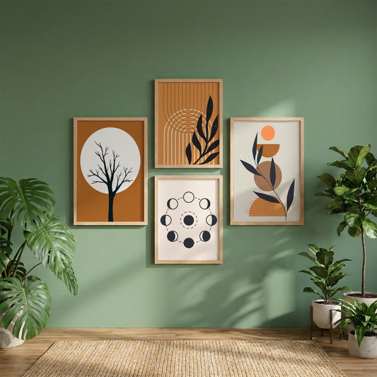 Modern Botanical Wall Frame - Set of 4
