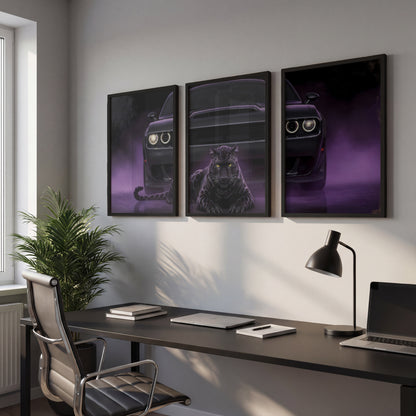 Midnight Beast Charger Wall Frame Set of 3