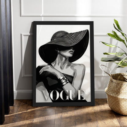 VOGUE Fashion Lady Black & White Framed Wall Art