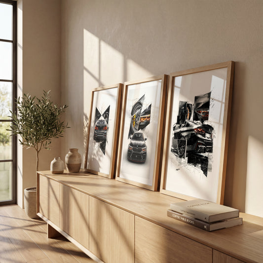 BMW Sketch Wall Frame Set of 3