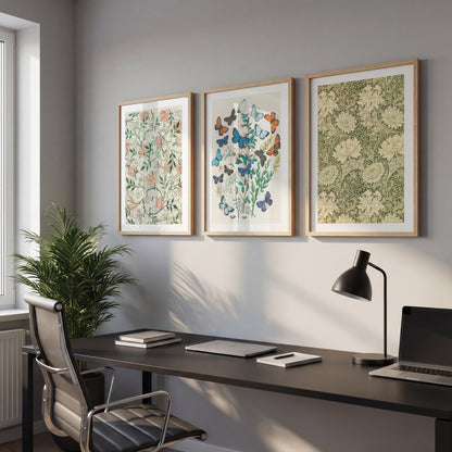 Vintage Botanical Wall Frames Set of 3