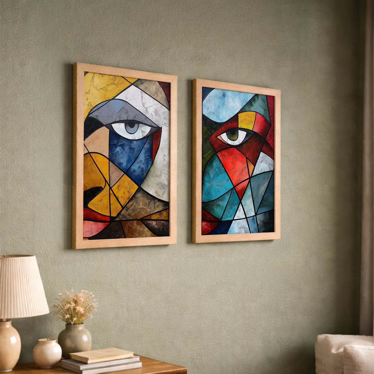 Cubist Eye Wall Art Set of 2