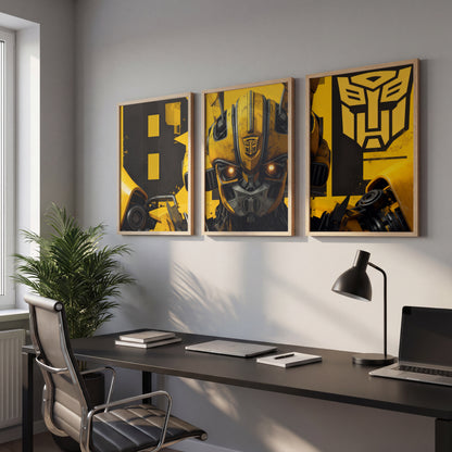 Transformers Bumblebee Wall Art Set of 3