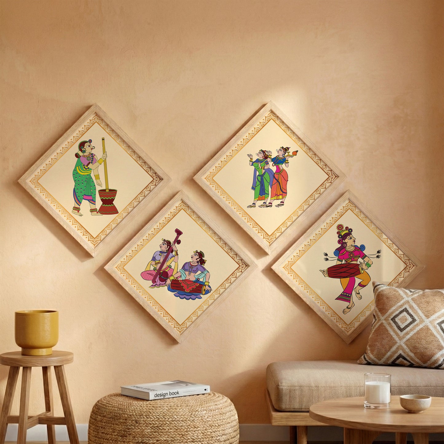Folk Melody Wall Art Set of 4