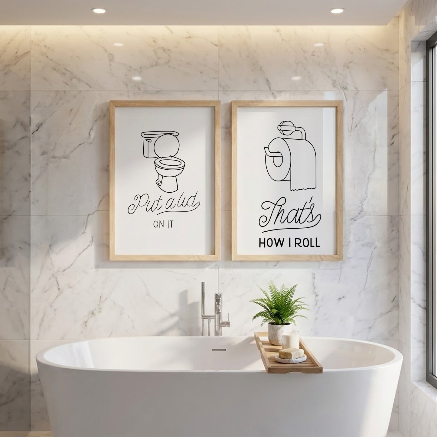 Funny Toilet Humor Wall Frames Set of 2