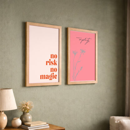 No Risk No Magic Inspirational Wall Art Set of 2