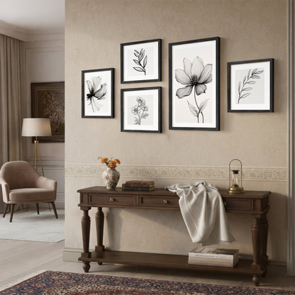 Elegant Floral Wall Set of 5