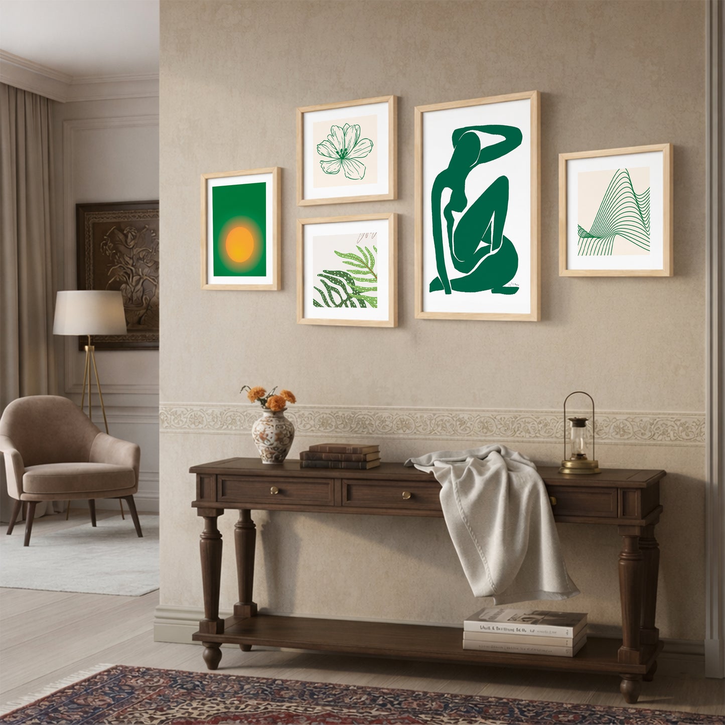 Organic Abstract Wall Set of 5