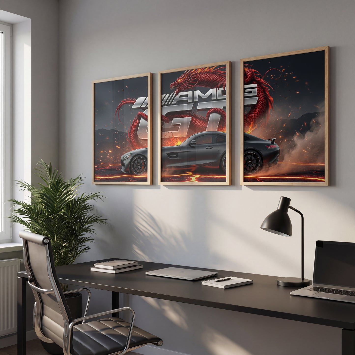 AMG GT Dragon Wall Frame Set of 3