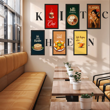 Indian Kitchen Food & Chai Wall Art Set