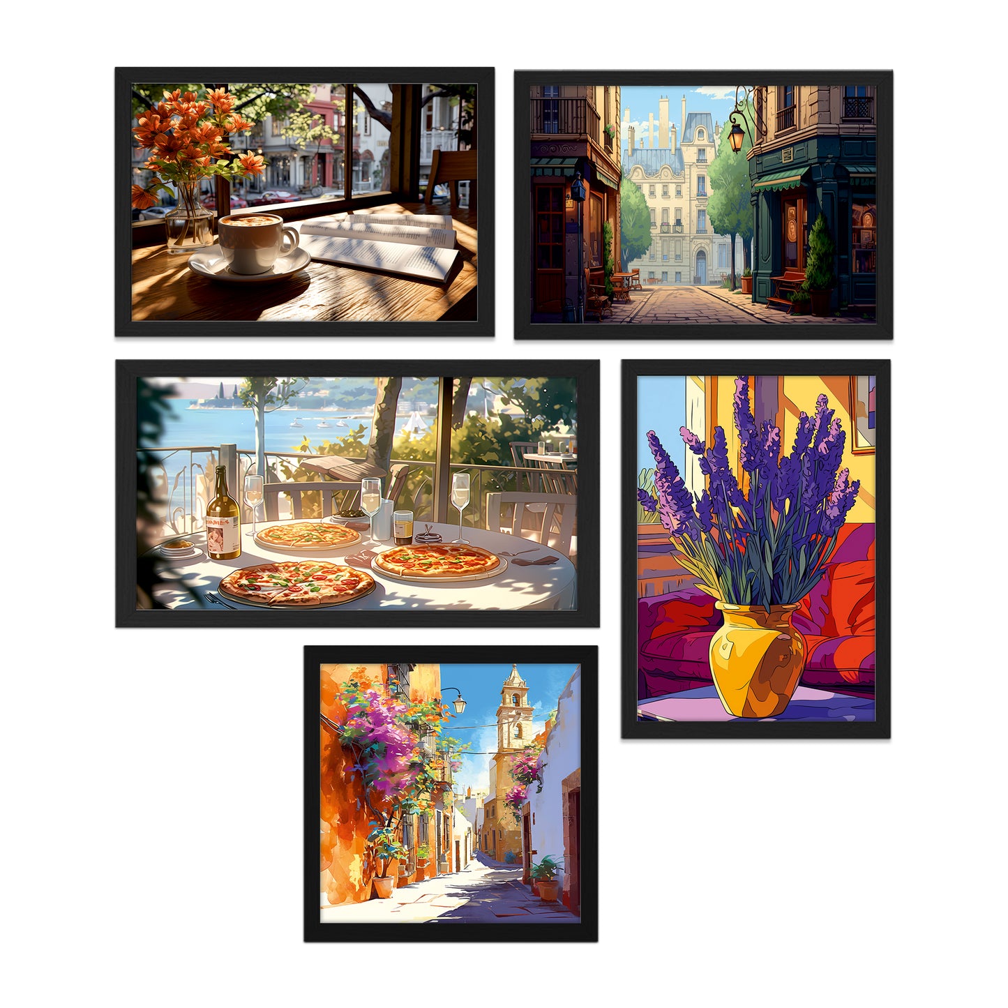 Coastal Cafe Vibes Wall Frame Set
