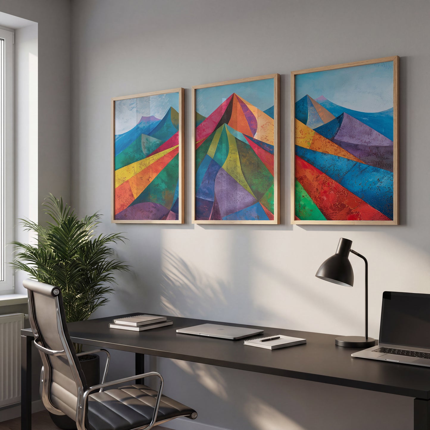Geometric Landscape Wall Art Set of 3