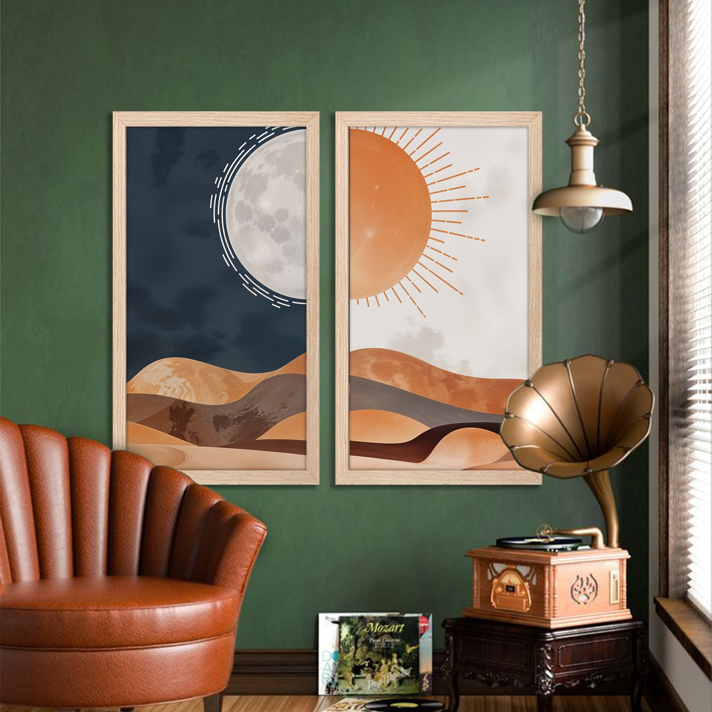 Sun & Moon Desert Wall Frame Set of 2