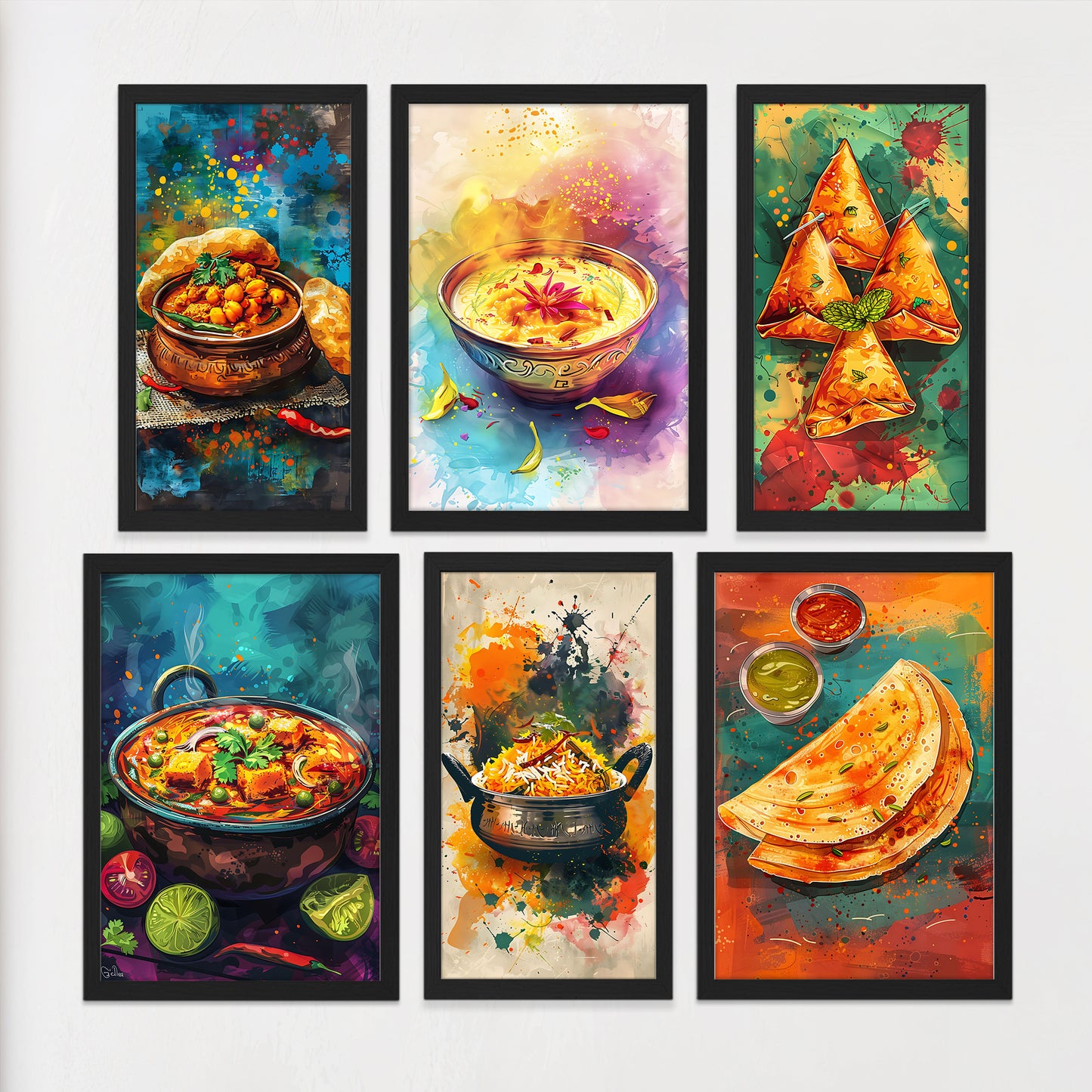 Indian Food Wall Art Set – 6