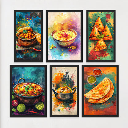 Indian Food Wall Art Set – 6