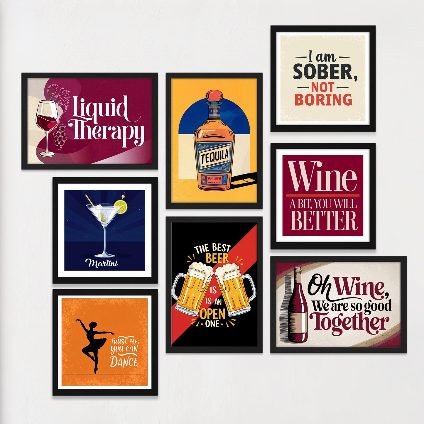 AM to PM Bar & Drink Wall Art Set (Copy)