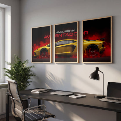 Aventador Blaze Wall Frame Set of 3
