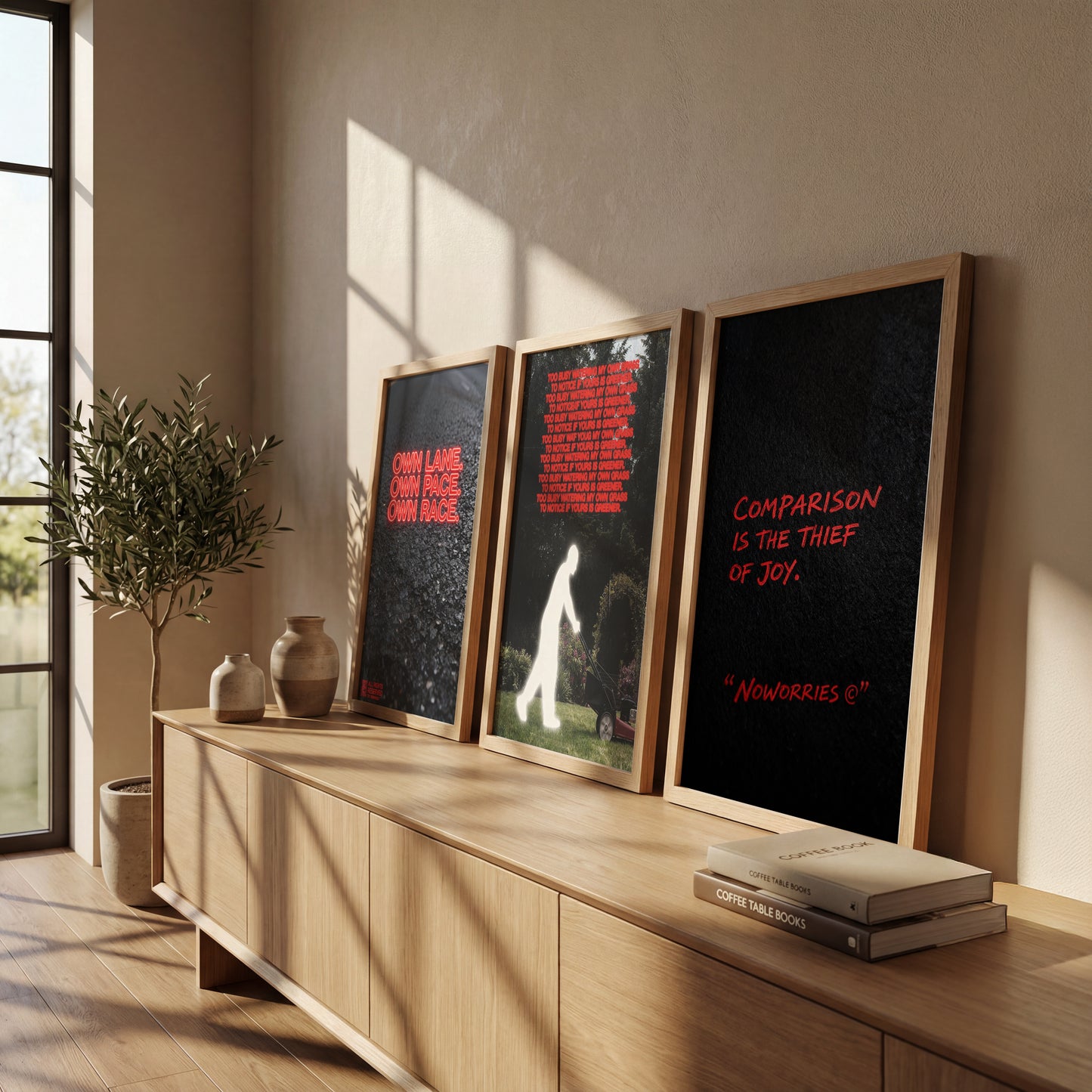 Motivational Quote Wall Art Set of 3