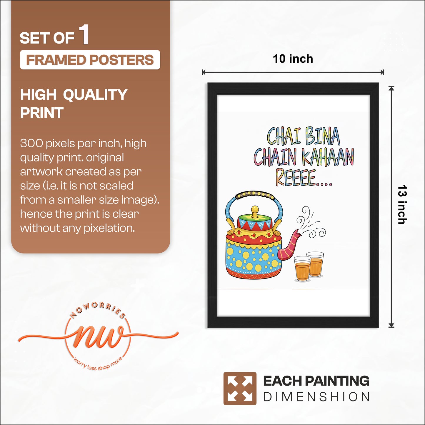 Chai Lover Quote Wall Frame Set of 1