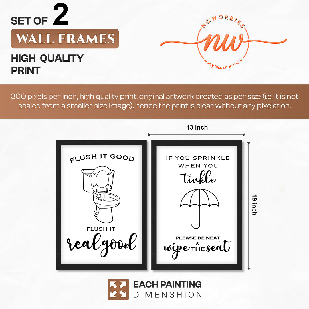 Flush It Good Bathroom Wall Decor Set of 2