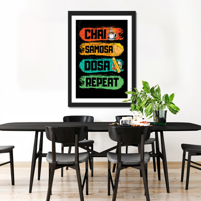 Chai Samosa Dosa Wall Frame Set of 1