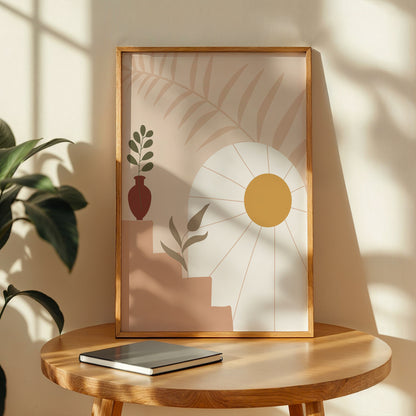 Boho Sunrise Botanical Wall Frame – Set of 1