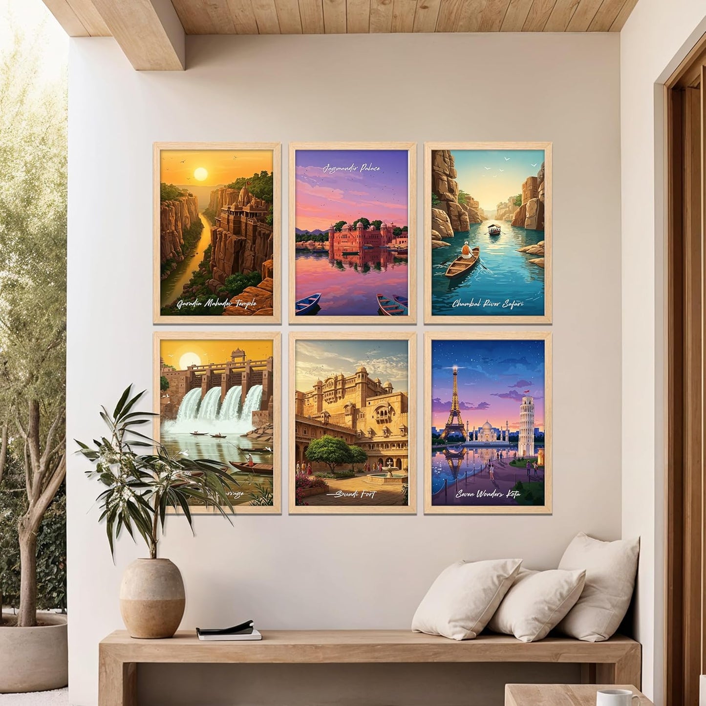 Collection of Six Scenic Destinations Wall Frames