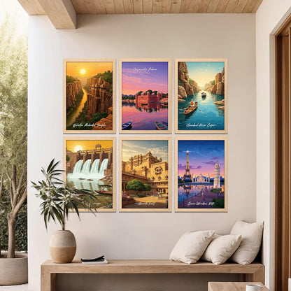 Collection of Six Scenic Destinations Wall Frames