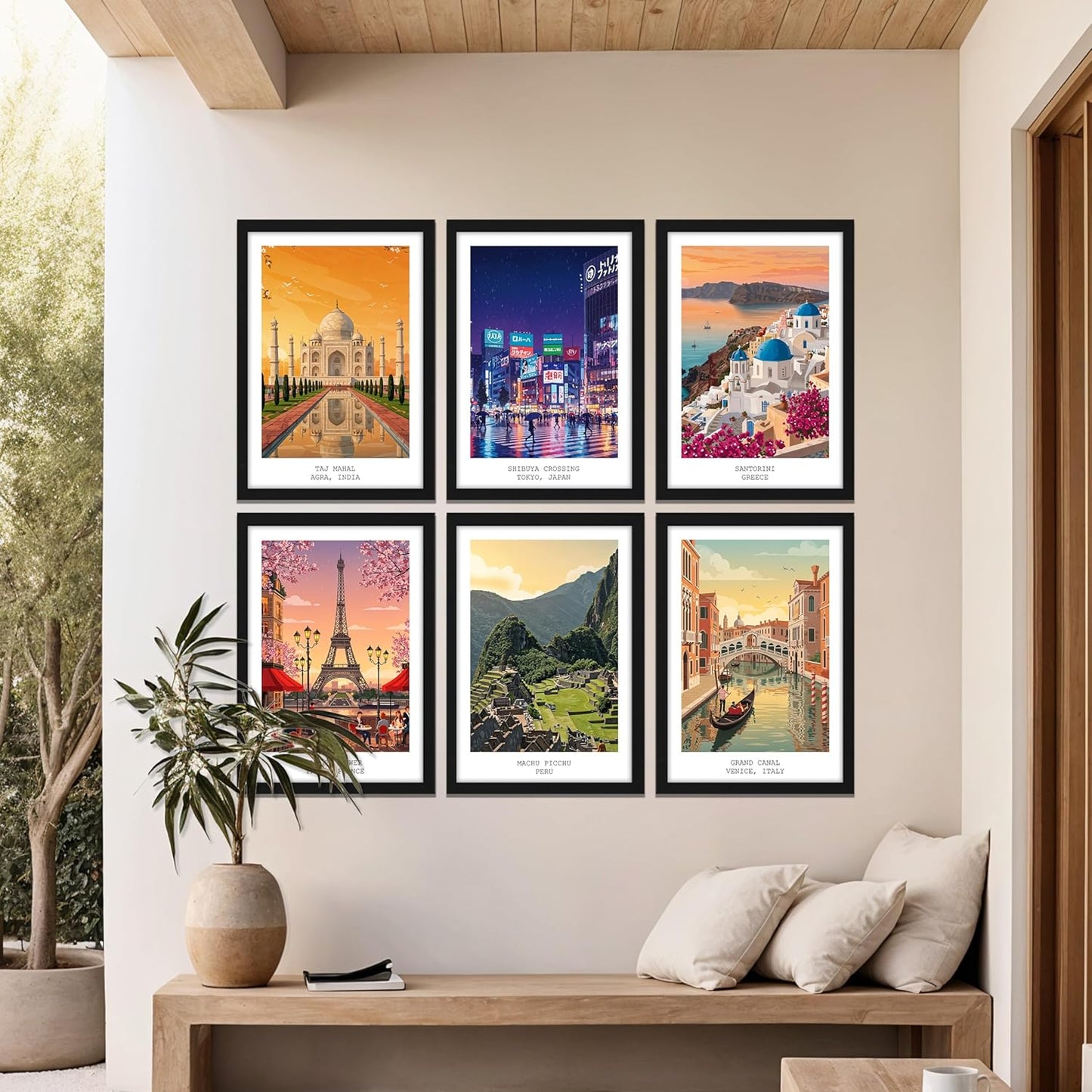 Vibrant International Landmarks Wall Frame
