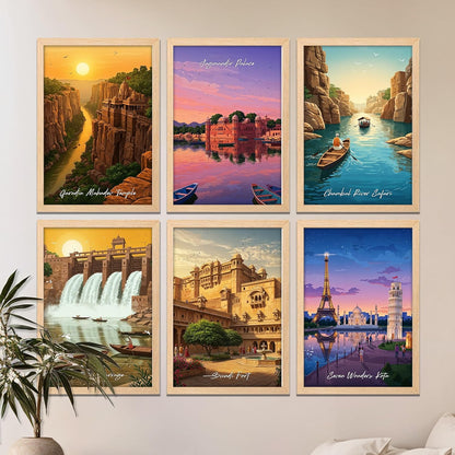 Collection of Six Scenic Destinations Wall Frames