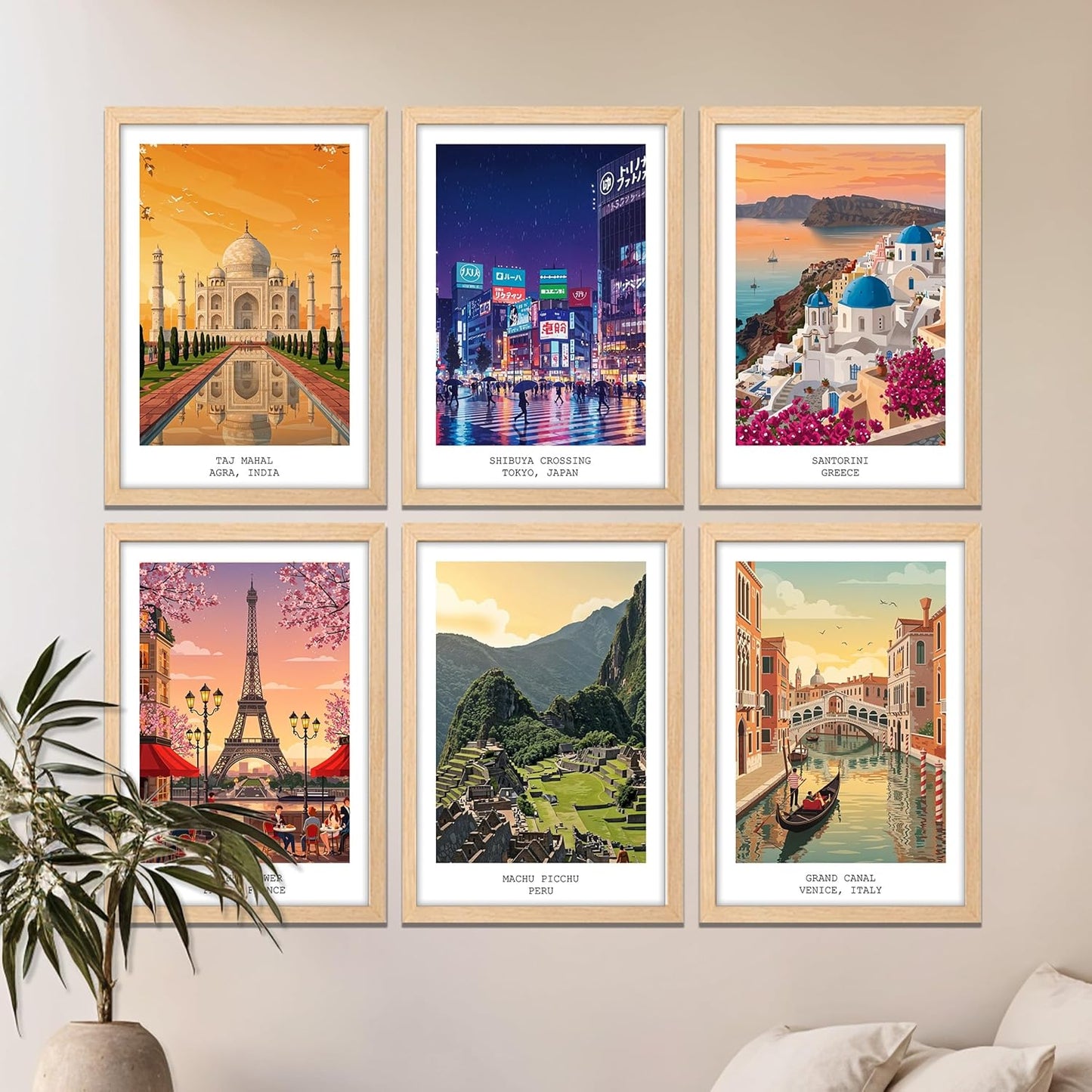Vibrant International Landmarks Wall Frame
