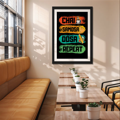 Chai Samosa Dosa Wall Frame Set of 1
