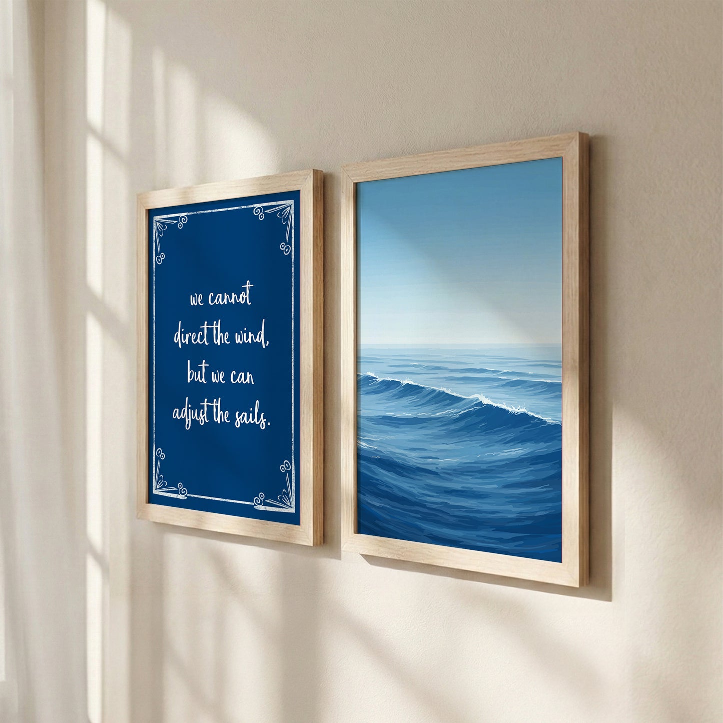Adjust the Sails Coastal Motivational Wall Art Set of 2