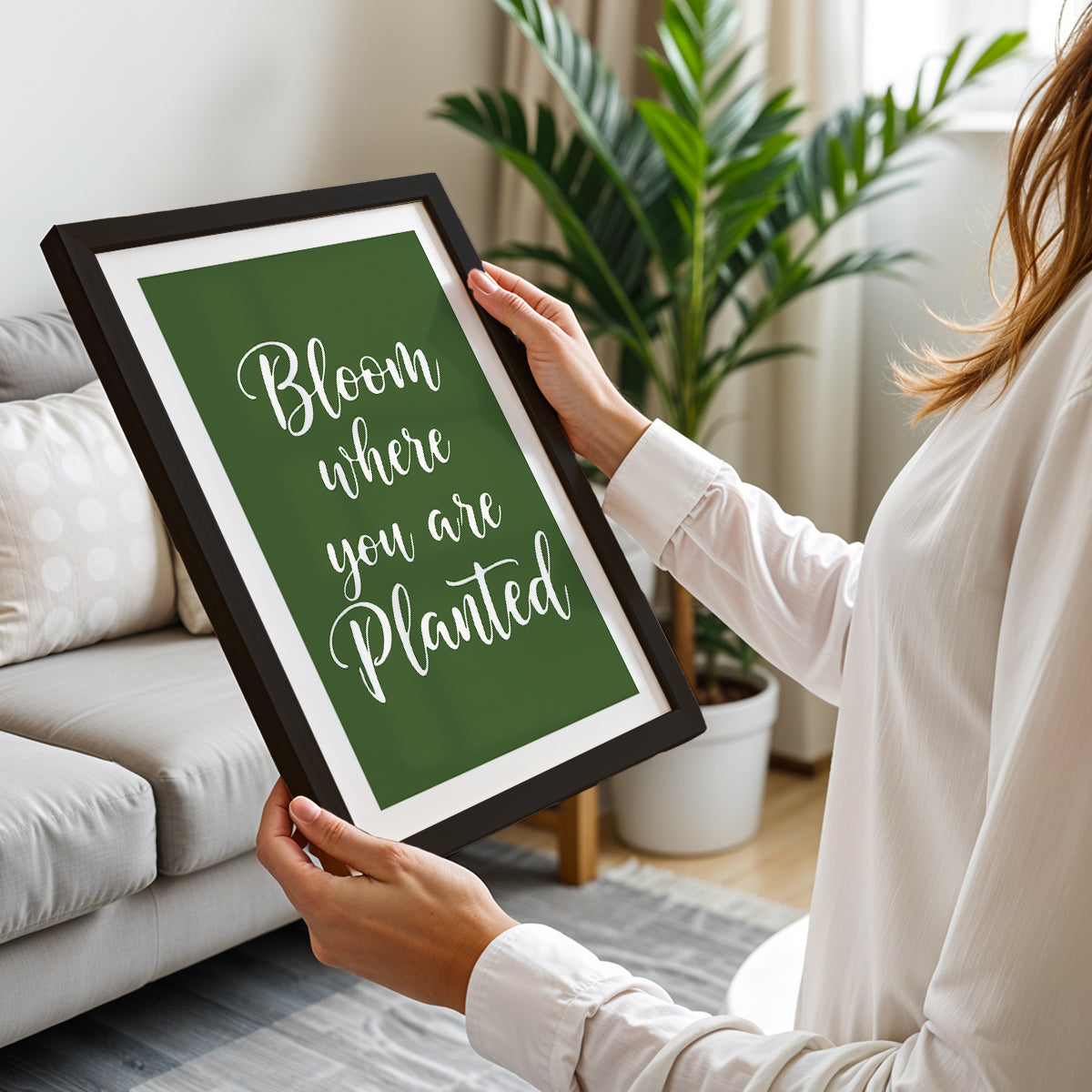 Motivational Botanical Quote Framed Poster