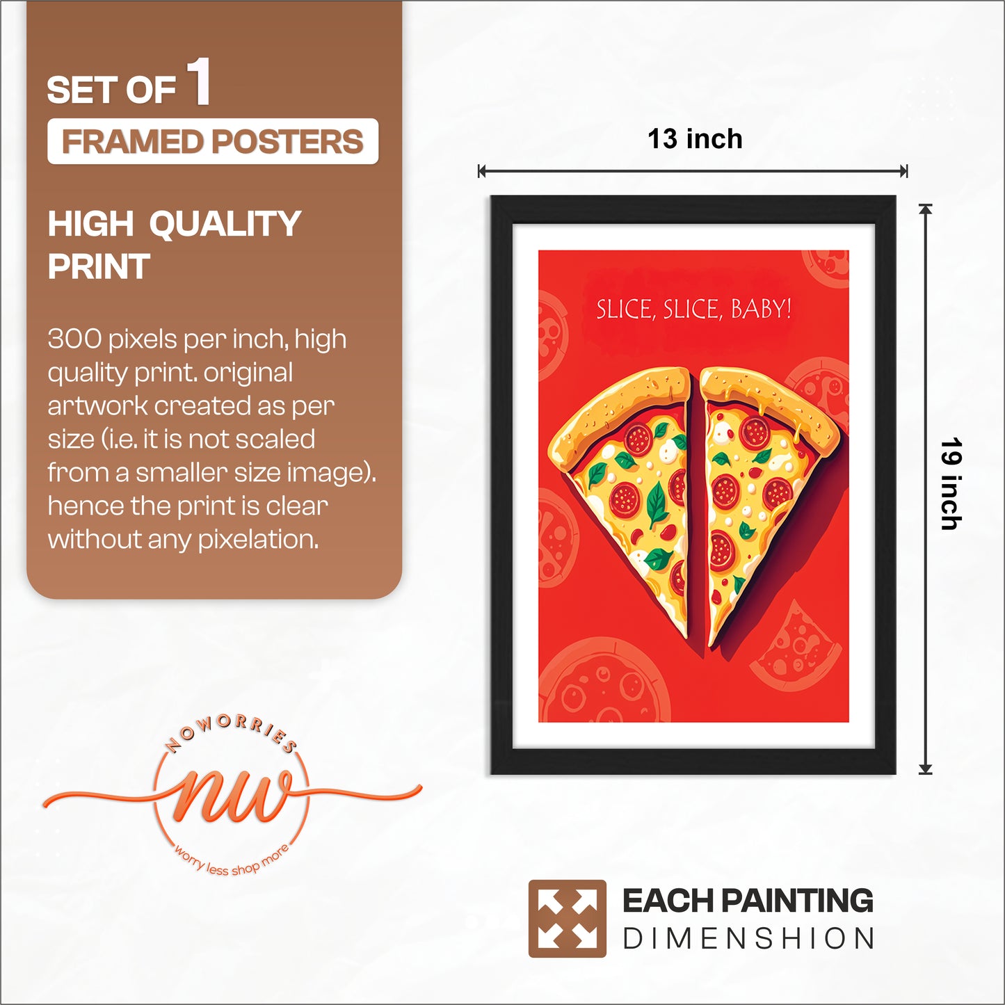 Pizza Love Wall Frame