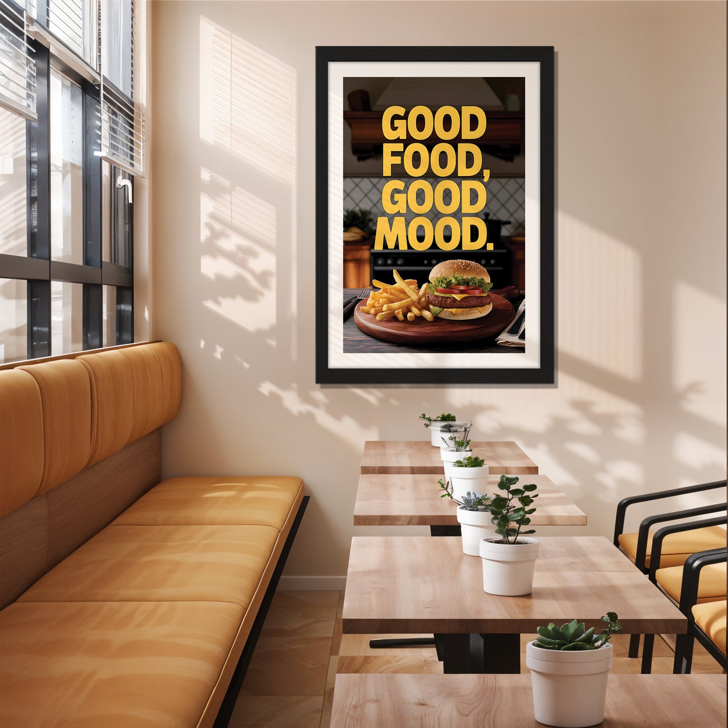 Good Food Good Mood Wall Frame Set of 1