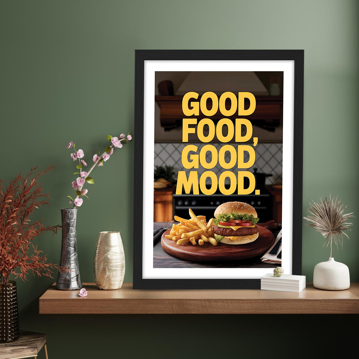Good Food Good Mood Wall Frame Set of 1