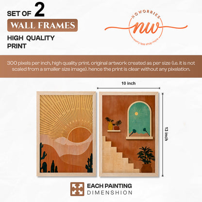 Boho Desert Sunset Wall Frame Set of 2